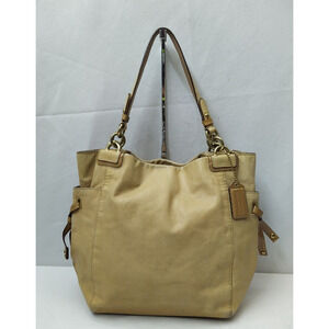 Coach Peyton Light Tan Leather Double Handles Tote Shoulder Bag